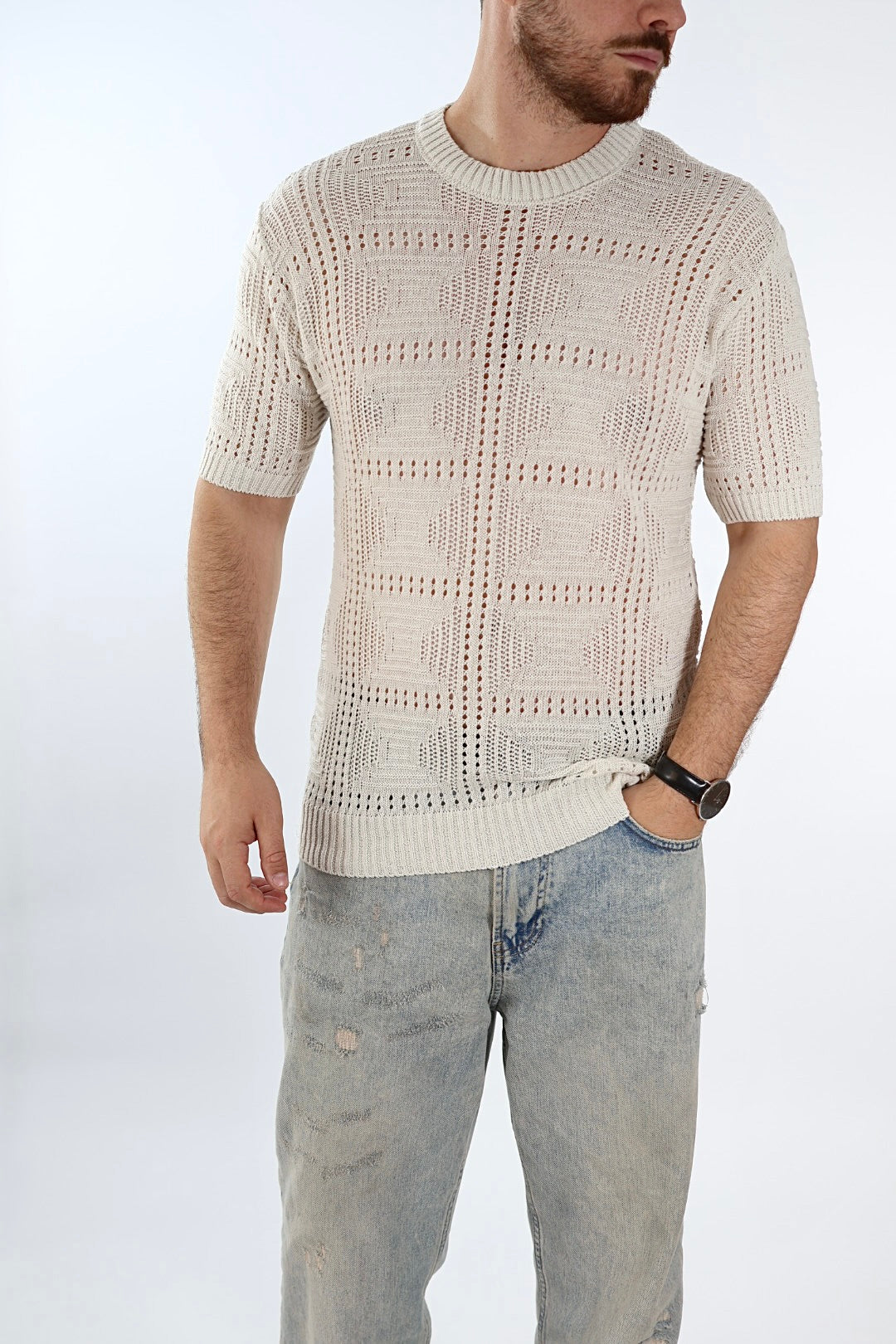 T shirt in maglia traforata 506 J.W