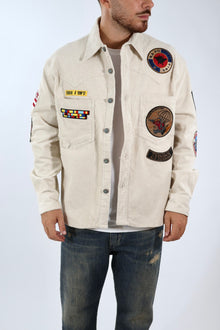 Overshirt boxy velluto patch 353 BERNA