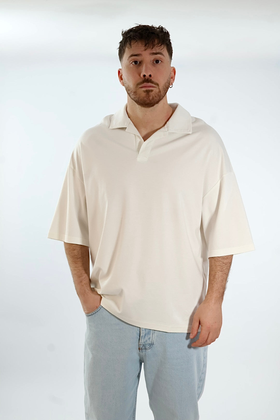 Polo viscosa no bottoni 128 BL11