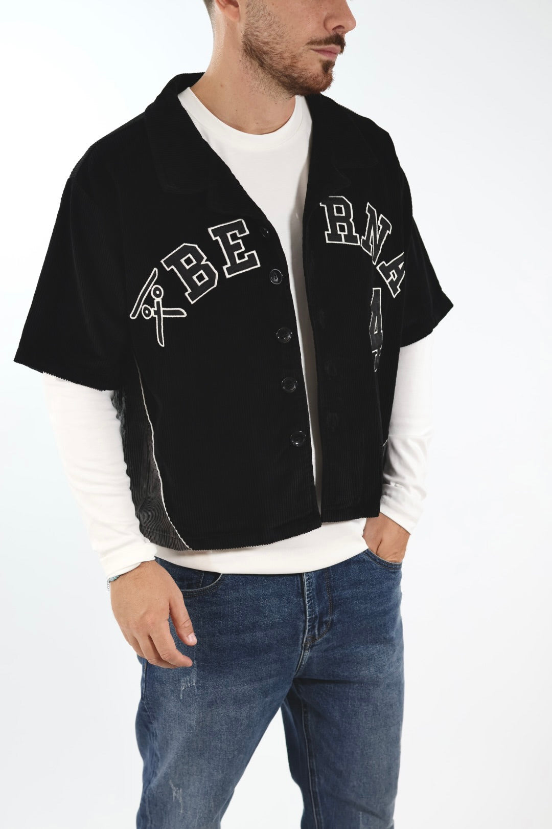 T-shirt manica corta baseball cropped velluto 362 BERNA