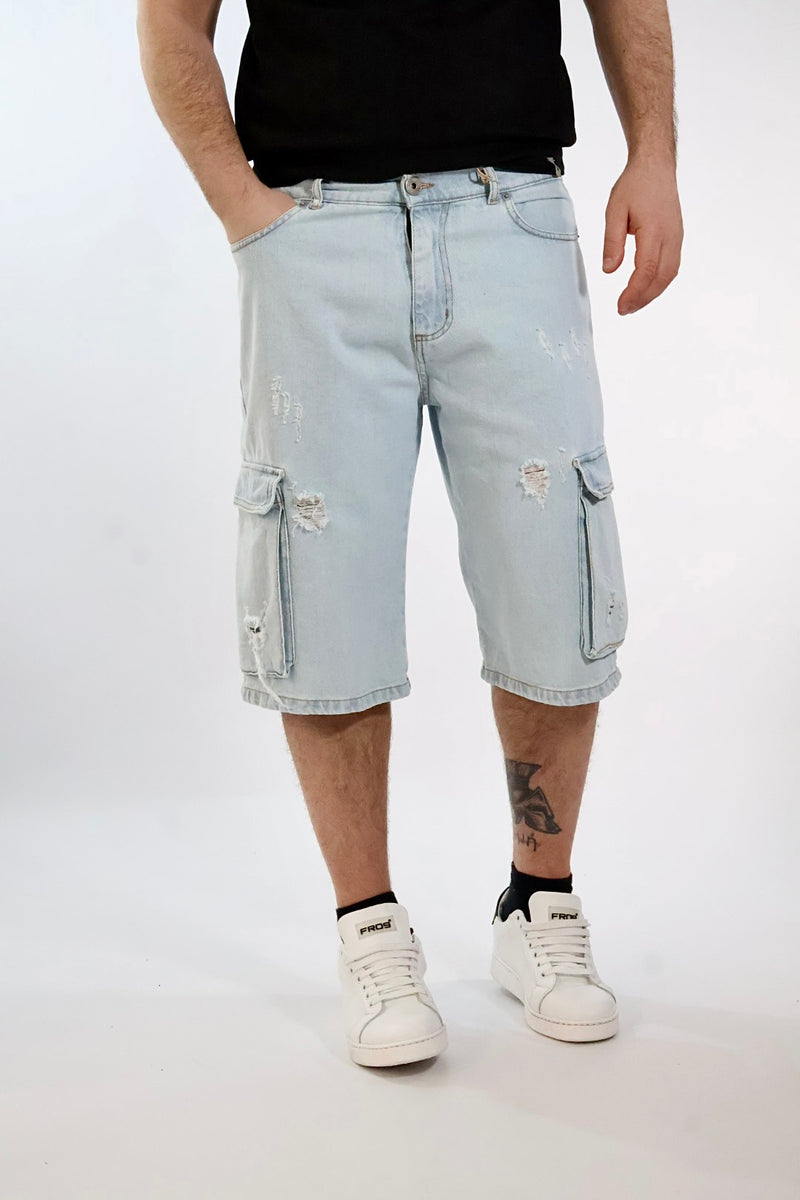 Bermuda denim cargo blitch 411  BL11