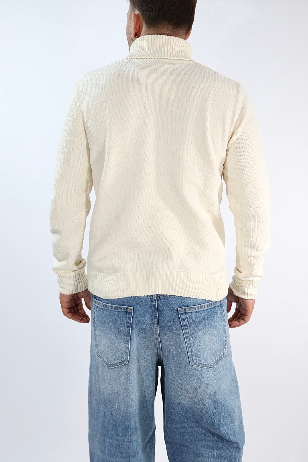 Maglione 536S lupetto ciniglia nero GIANNI LUPO