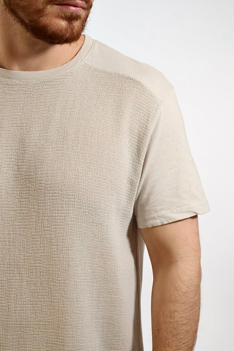 T-shirt girocollo misto lino 080 BL11