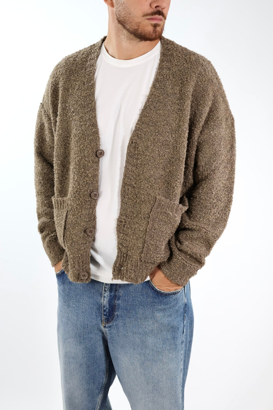 Cardigan Boucle cropped fit M66