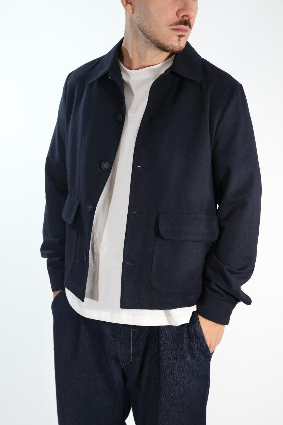 Overshirt gb446425 misto lana BL11