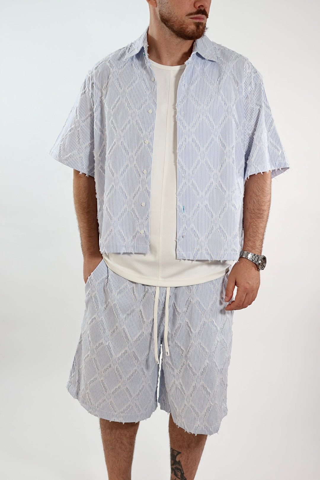 Camicia righe fili m/m 413 BERNA
