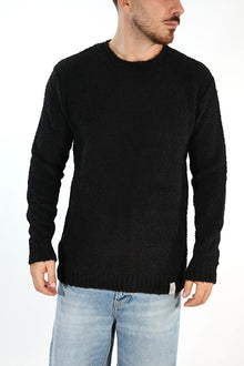 Maglione MACOMER001 nero giro bouclé BL11
