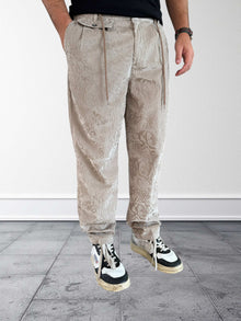 Pantalone devorè in velluto  ricamato 143 BERNA