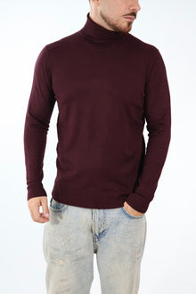 Maglioncino M02 dolcevita viscosa bordeaux OVERD