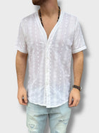 Camicia ricamata m/m scollo V OVERD