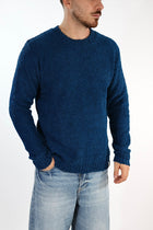 Maglione MACOMER3 blu giro bouclé BL11