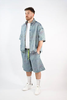 Bermuda denim triangoli fluo 230 BERNA