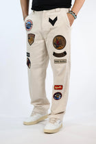 Pantalone 352 straight velluto e patch BERNA