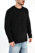 Maglione MACOMER001 nero giro bouclé BL11