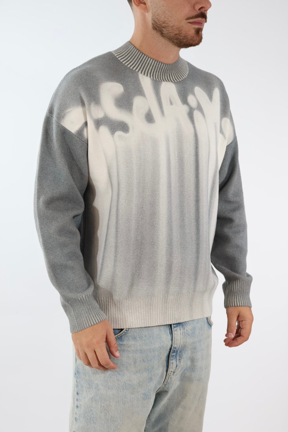 Maglione sfumato nero 757 DISCLAIMER