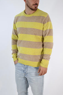 Maglione 635 ciniglia girocollo righe  GIANNI LUPO