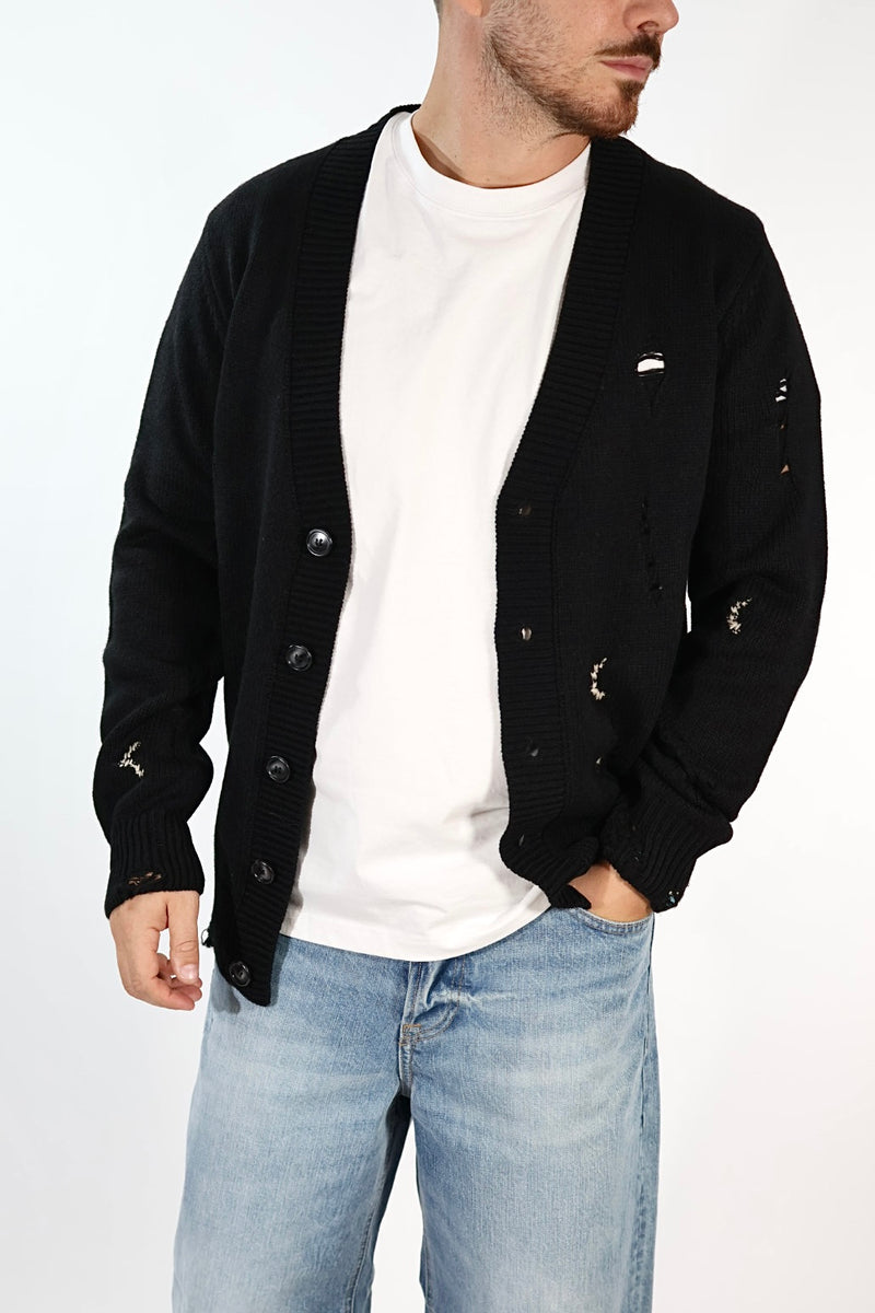 Cardigan 616 strappi misto lana GIANNI LUPO