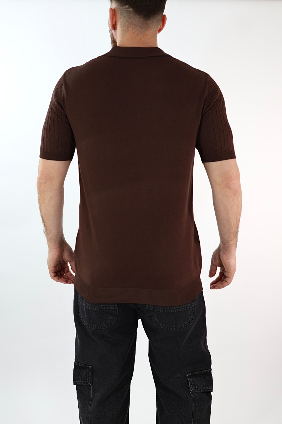 Polo in maglia viscosa con zip J.W