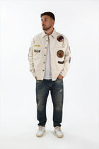 Overshirt boxy velluto patch 353 BERNA
