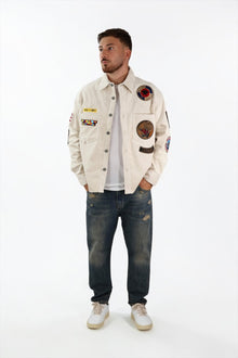 Overshirt boxy velluto patch 353 BERNA