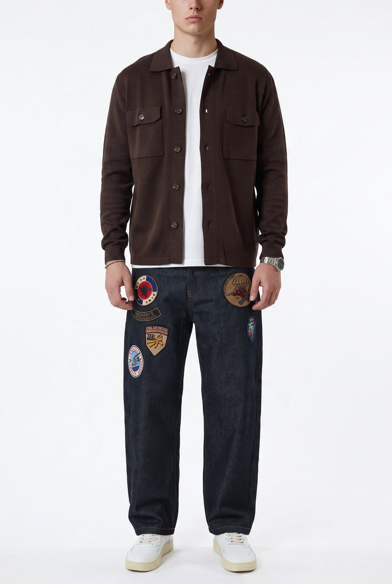 Cardigan 044 polo punto milano moro BERNA