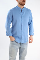 Camicia lino/cotone collo coreana C25 OVER-D