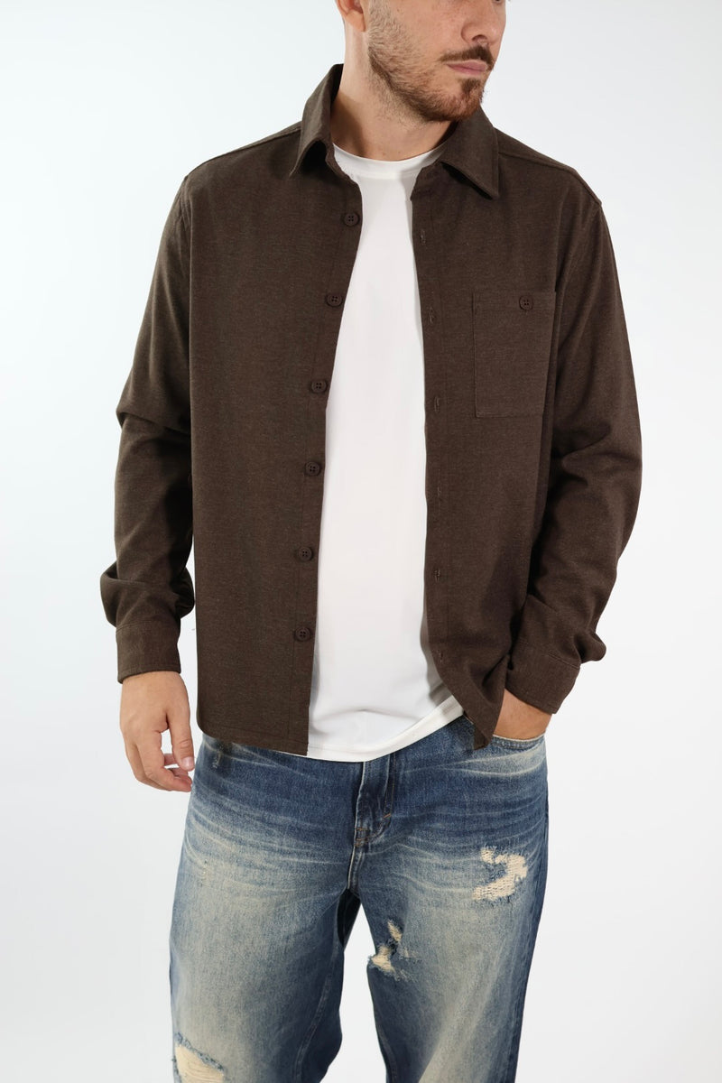 Camicia flanella moro slim fit J05 OVERD