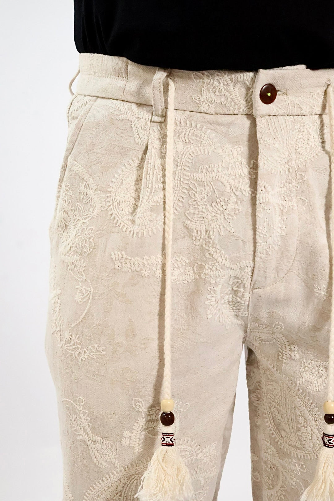 Pantalaccio paisley lino/cotone ricamato 281 BERNA