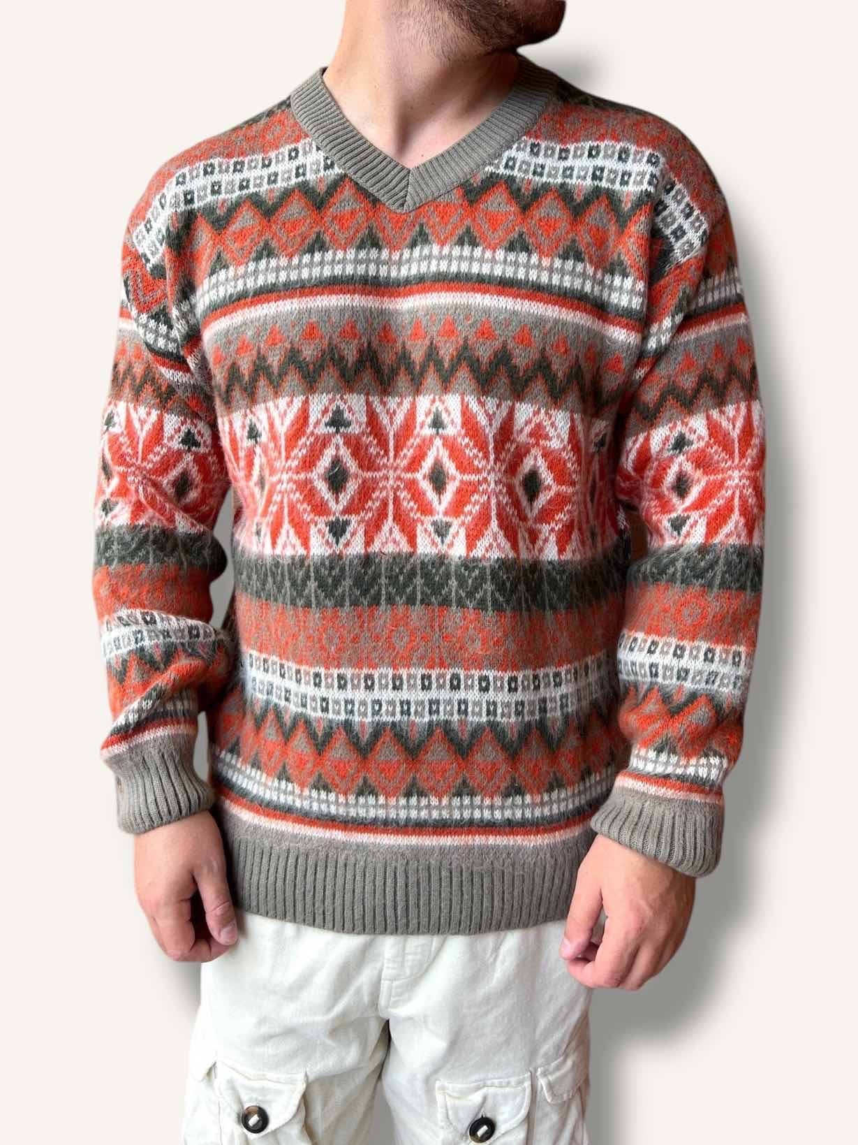 Maglione scollo a v fantasia OVERD