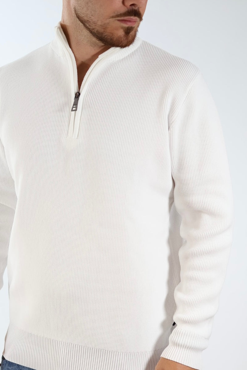 Maglioncino M70 lupetto zip bianco OVERD