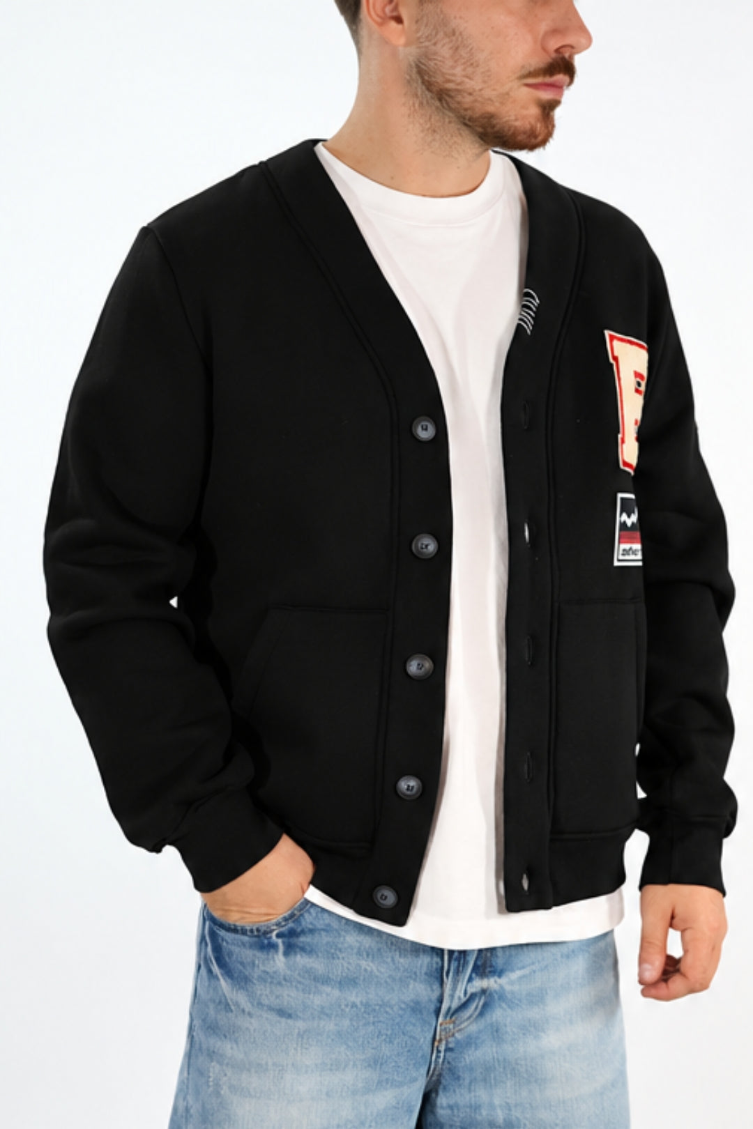 Cardigan in Felpa patch  BL11