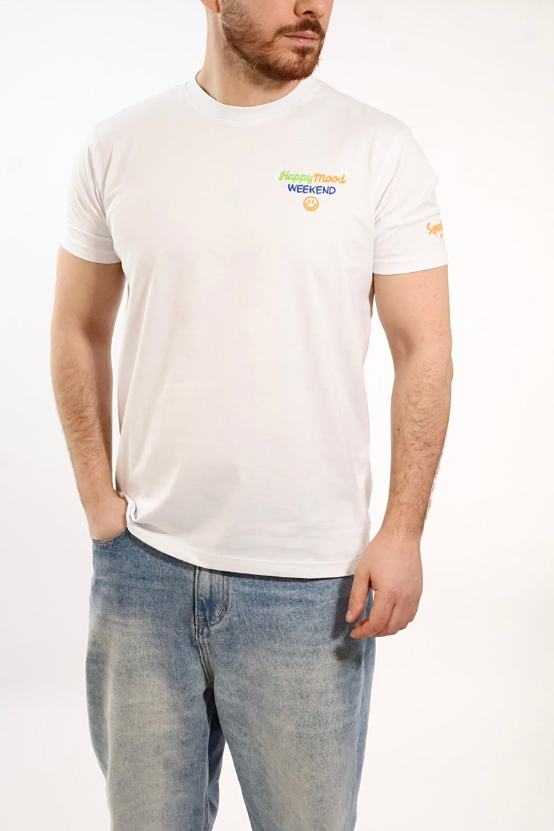 T-shirt ricamo happy mood 1853 SUPERCULTURE