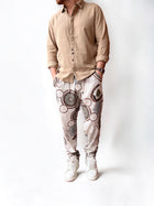 Pantalone lino/viscosa fantasia  BL11