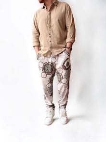Pantalone lino/viscosa fantasia  BL11