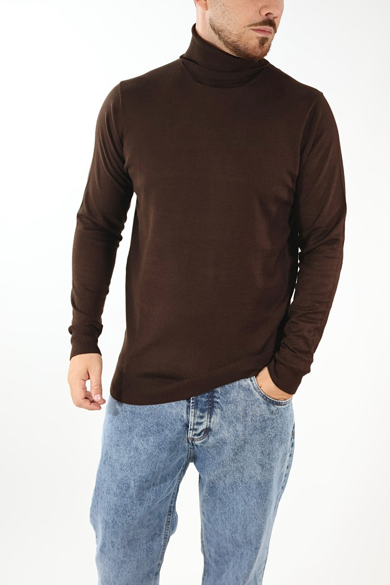 Maglioncino M02 dolcevita viscosa Moro OVERD