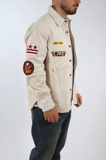 Overshirt boxy velluto patch 353 BERNA