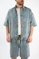 Camicia denim m/m triangoli fluo 231 BERNA