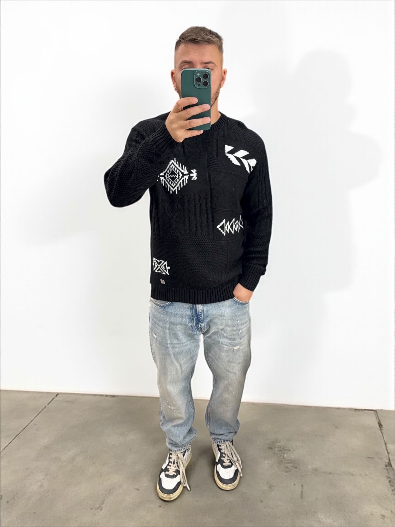 Maglione intarsio 0001 BL11