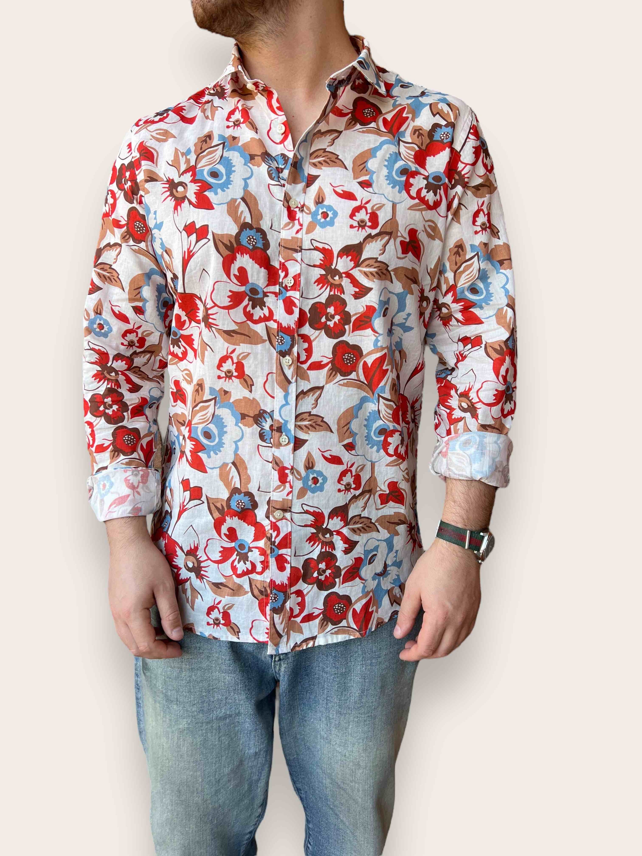 Camicia cotone/lino OVERD