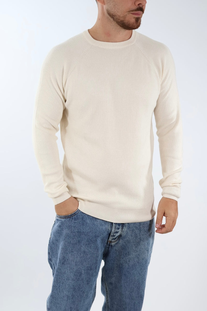 Maglioncino M08 paricollo raglan panna OVERD