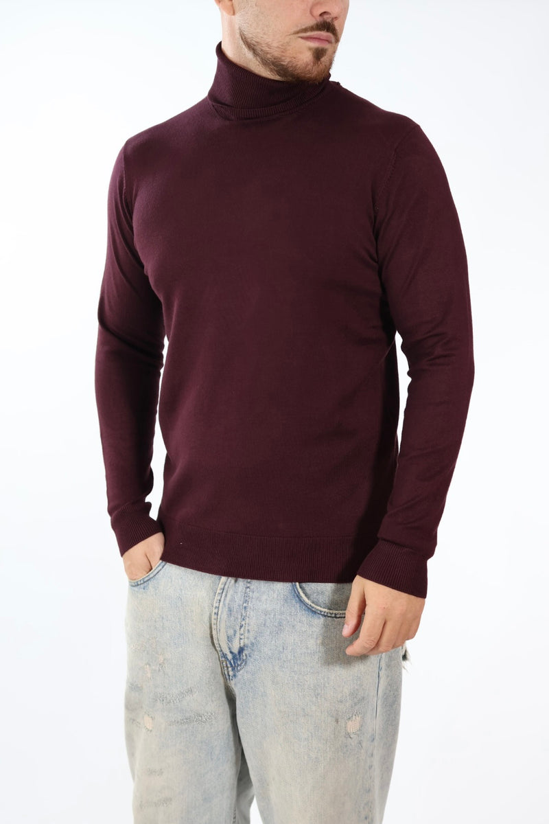 Maglioncino M02 dolcevita viscosa bordeaux OVERD