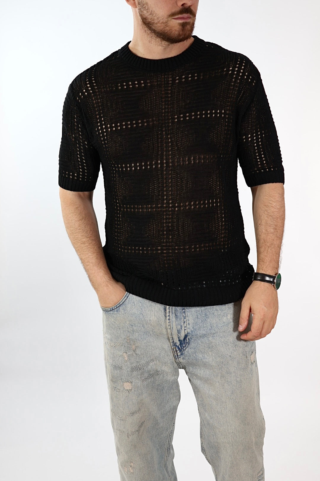 T shirt in maglia traforata 506 J.W