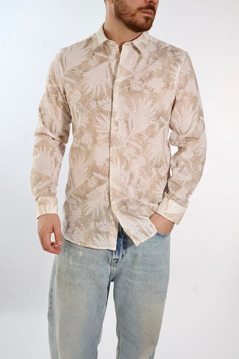 Camicia cotone sangallo sporcata 530 BL11