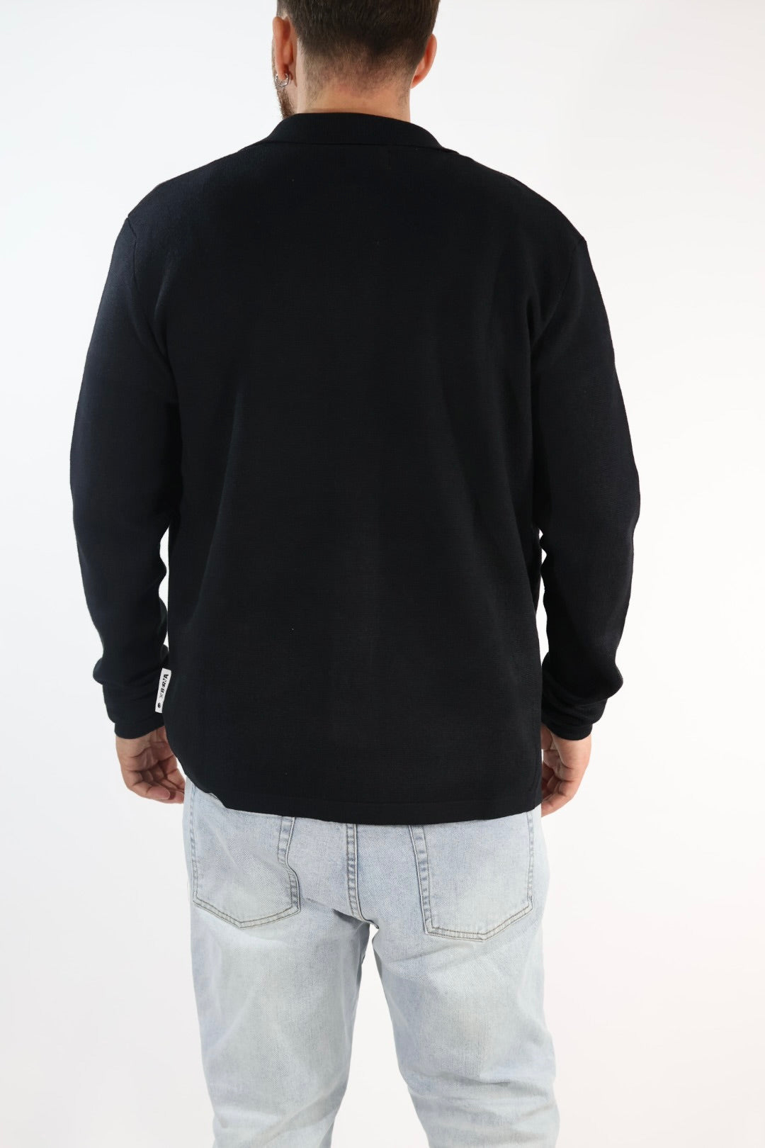 Cardigan 044 polo punto milano nero BERNA