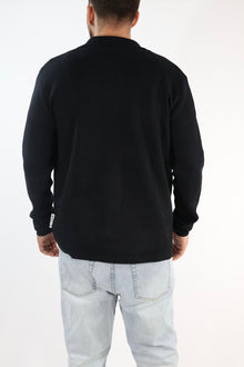 Cardigan 044 polo punto milano nero BERNA