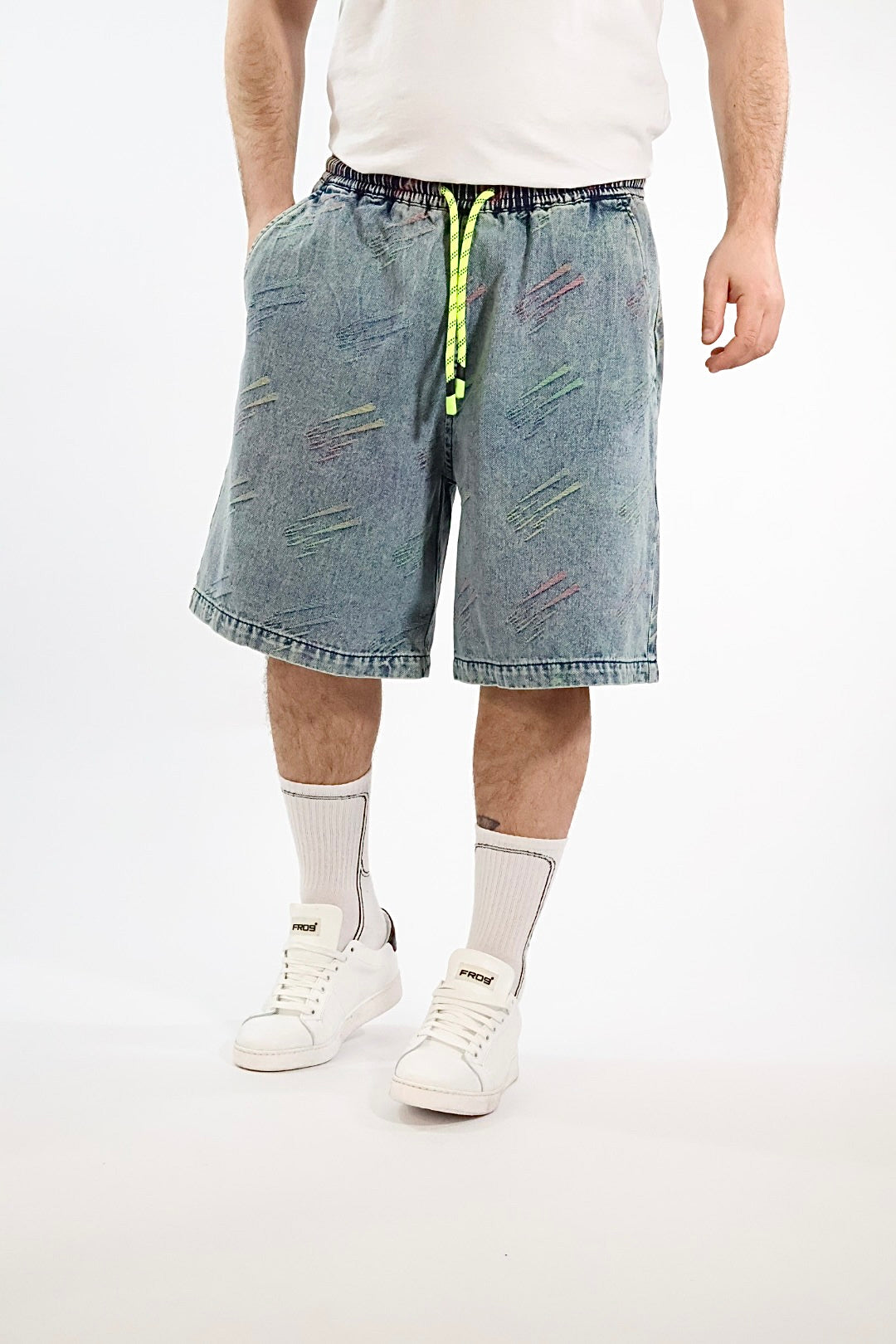 Bermuda denim triangoli fluo 230 BERNA