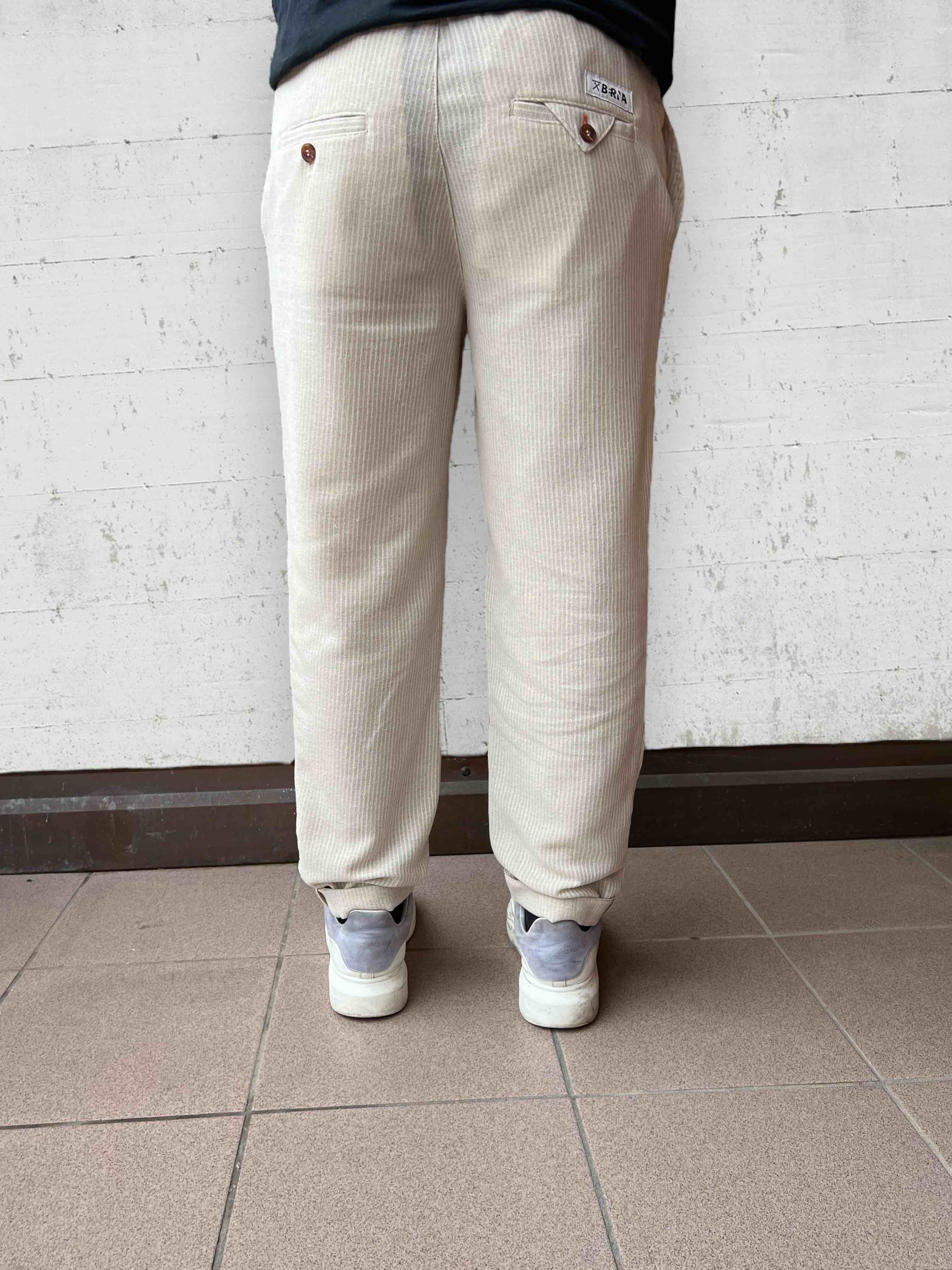 Pantalaccio lino righe BERNA