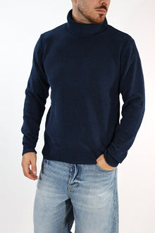 Maglione 536S lupetto ciniglia nero GIANNI LUPO