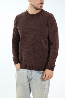 Maglione 363 girocollo ciniglia moro LANDEK