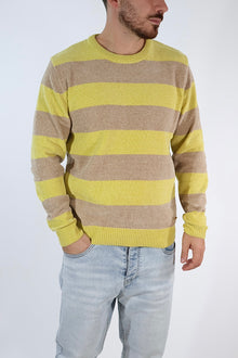 Maglione 635 ciniglia girocollo righe  GIANNI LUPO